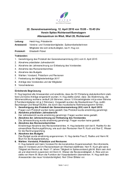 Protokoll Generalversammlung 12.04.2016