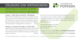einladung zum vortragsabend - Steuerberatung Popenda GmbH