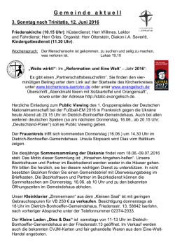 Infoblatt Gemeinde aktuell - Evangelische Kirchengemeinde Letmathe