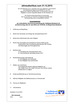 Jahresabschluss zum 31.12.2015