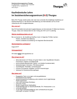 Infoblatt Lehrstellen  - Sozialversicherungszentrum Thurgau