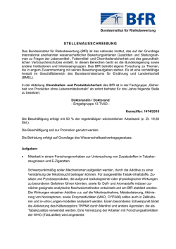 Doktorandin/Doktorand in der Abteilung Chemikalien