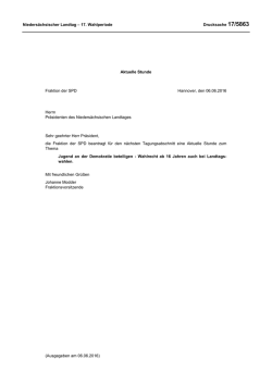 Drucksachen allgemein - Niedersächsischer Landtag