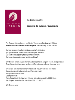 Du bist gesucht: Commis de cuisine / Jungkoch