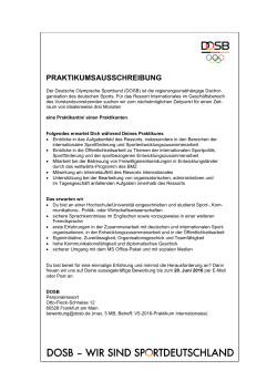 praktikumsausschreibung - Der Deutsche Olympische Sportbund