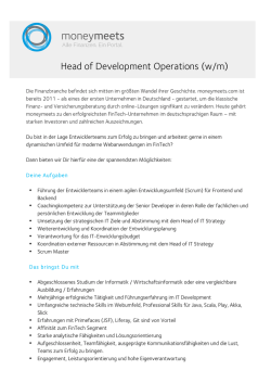 Head of Development Operations (w/m)