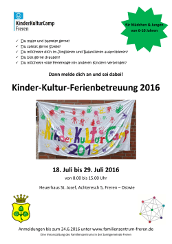 Kinder-Kultur-Ferienbetreuung 2016