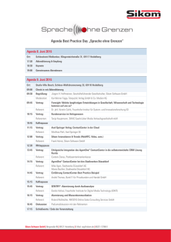 Agenda Best Practice Day „Sprache ohne Grenzen“