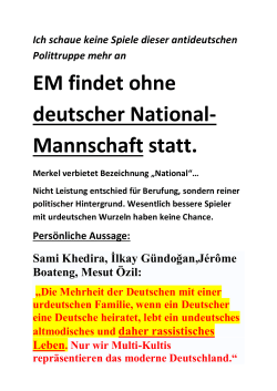 EM findet ohne deutscher National