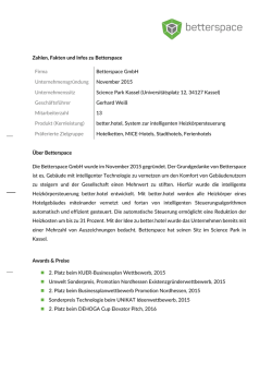 Betterspace Factsheet zum Unternehmen