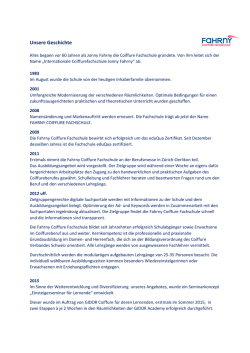 Unsere Geschichte - Fahrny Coiffure Fachschule