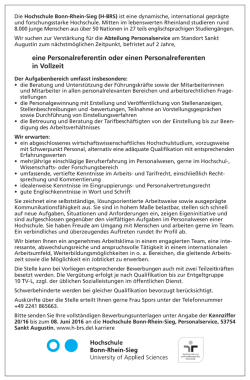eine Personalreferentin oder einen Personalreferenten in Vollzeit