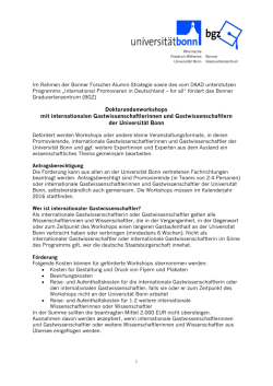 Doktorandenworkshops mit internationalen