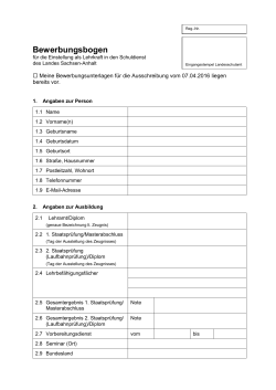 Bewerbungsbogen - Bildung - Sachsen