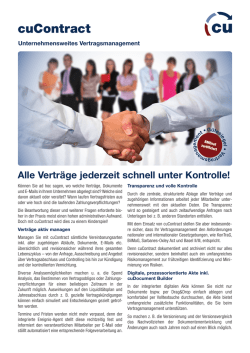 Vertragsmanagement mit cuContract auf Basis von SAP