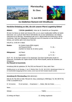 Pfarreiausflug St. Clara 5. Juni 2016 ins Städtchen
