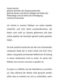 Plädoyer von Rechtsanwalt Dr. Donat Ebert zum Nachlesen