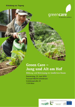 Green Care &ndash; Jung und Alt am Hof