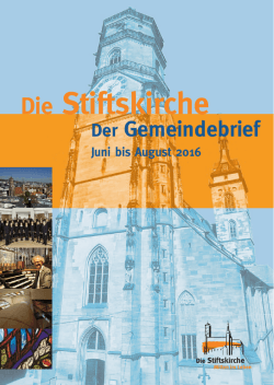 Gemeindebrief Juni bis August 2016