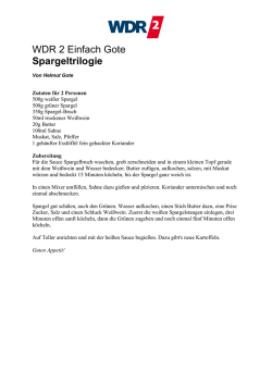 WDR 2 Einfach Gote Spargeltrilogie