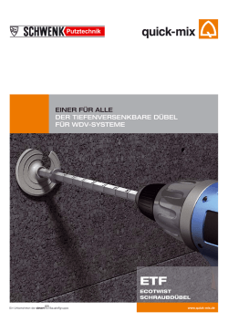 einer f&uuml;r alle der tiefenversenkbare d&uuml;bel f&uuml;r wdv-systeme - Quick-Mix