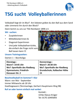 Die TSG Nordwest sucht Volleyballspielerinnen