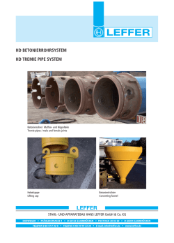 hd betonierrohrsystem hd tremie pipe system