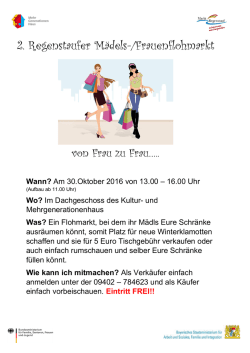 2. Regenstaufer Mädels-/Frauenflohmarkt