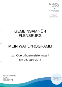 gemeinsam für flensburg - mein wahlprogramm