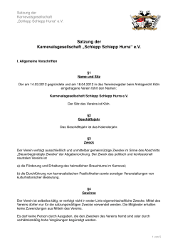 Vereinssatzung Stand: März 2016