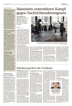 Islamisten unterst&uuml;tzen Kampf gegen Nachrichtendienstgesetz