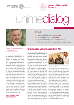 Inhalt - Universit&auml;tsmedizin Rostock