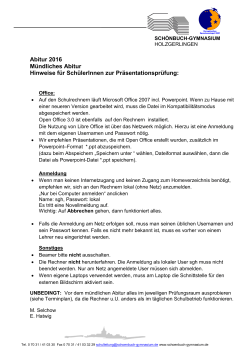Präsentationsprüfungen Medien - Schönbuch