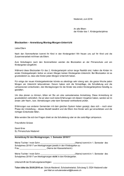 Informationen Blockzeiten KiGa erstes