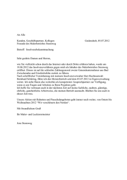 Insolvenzbekanntmachung 2012 - malermeister
