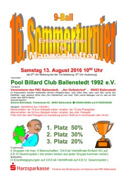 Sommerturnier - PBC Ballenstedt