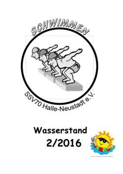Die Sommerlekt&uuml;re Wasserstand 2/2016