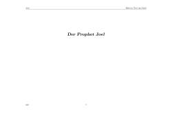 Joel - Zeit und Zahl