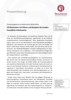 Pressemitteilung - Resultance GmbH