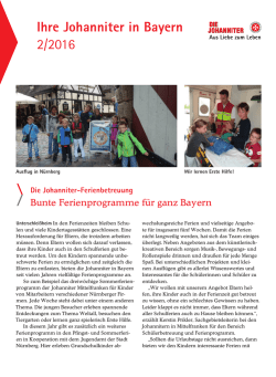 Ihre Johanniter in Bayern 2/2016