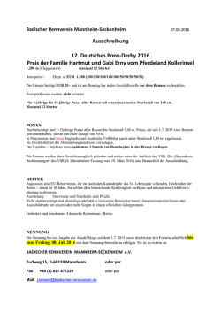 Ausschreibung 12. Deutsches Pony-Derby 2016 Preis der Familie