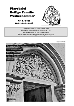 Pfarrbrief Heilige Familie Weiherhammer