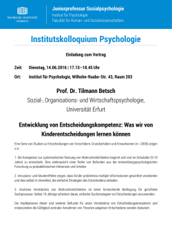 Institutskolloquium Psychologie