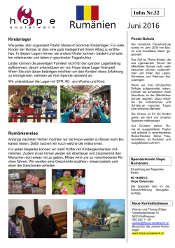 Info Rum&auml;nien - Hope Sozialwerk