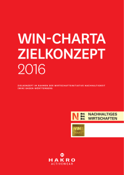 HAKRO WIN-Charta Zielkonzept 2016