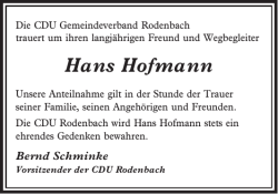 Hans Hofmann - CDU Rodenbach