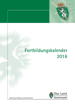 Fortbildungskalender 2016 - Kommunale Musikschulen Steiermark