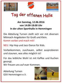 Offene Halle - GSV Hemmingen