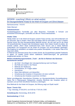 Work on what works - Evangelische Hochschule Darmstadt