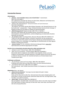 Literaturliste Demenz